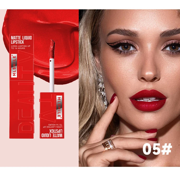 MLSMILE Velvet Matte Lipstick Set – 6 Colours, Long-Lasting & Transfer-Proof