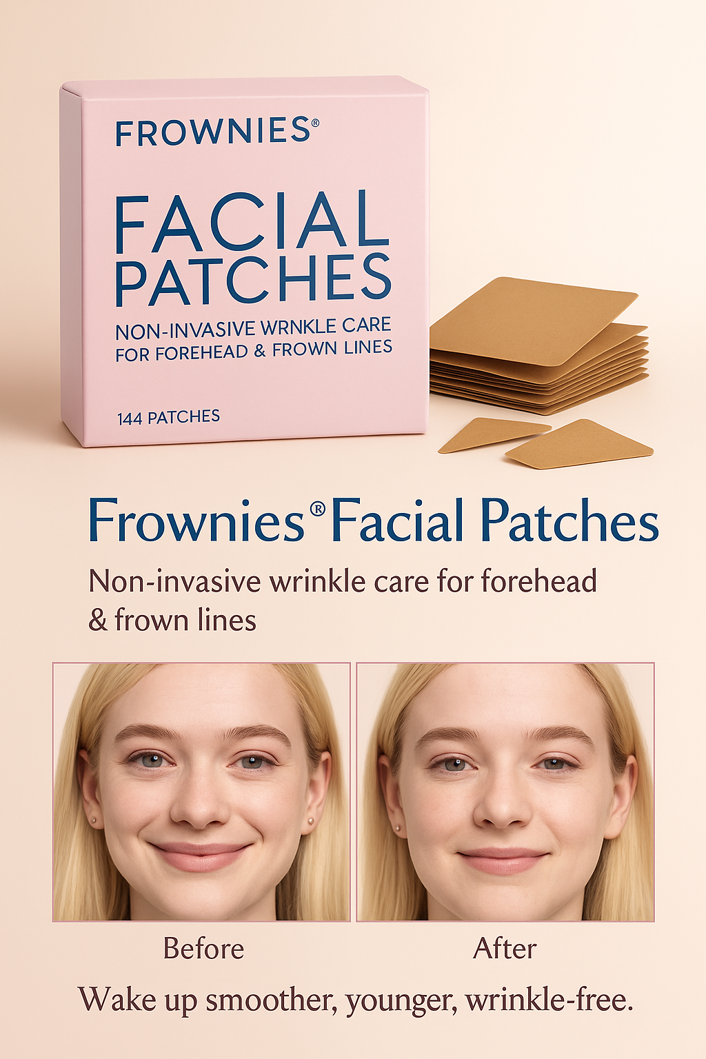 Frownies® Firming Face Patches – Natural Wrinkle Smoothing Care (144 Pack)