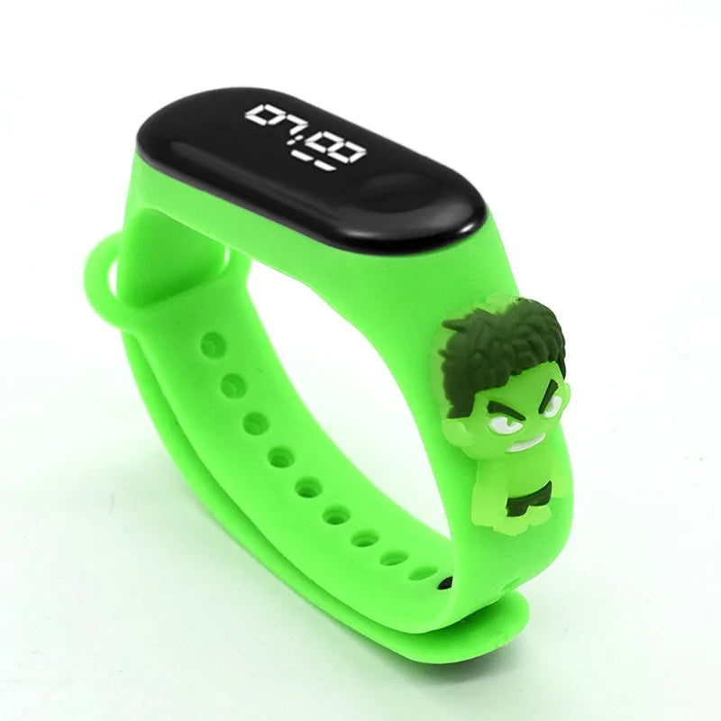 Kids’ Digital LED Watch – Cartoon Marvel Heroes, Waterproof & Fun Gift