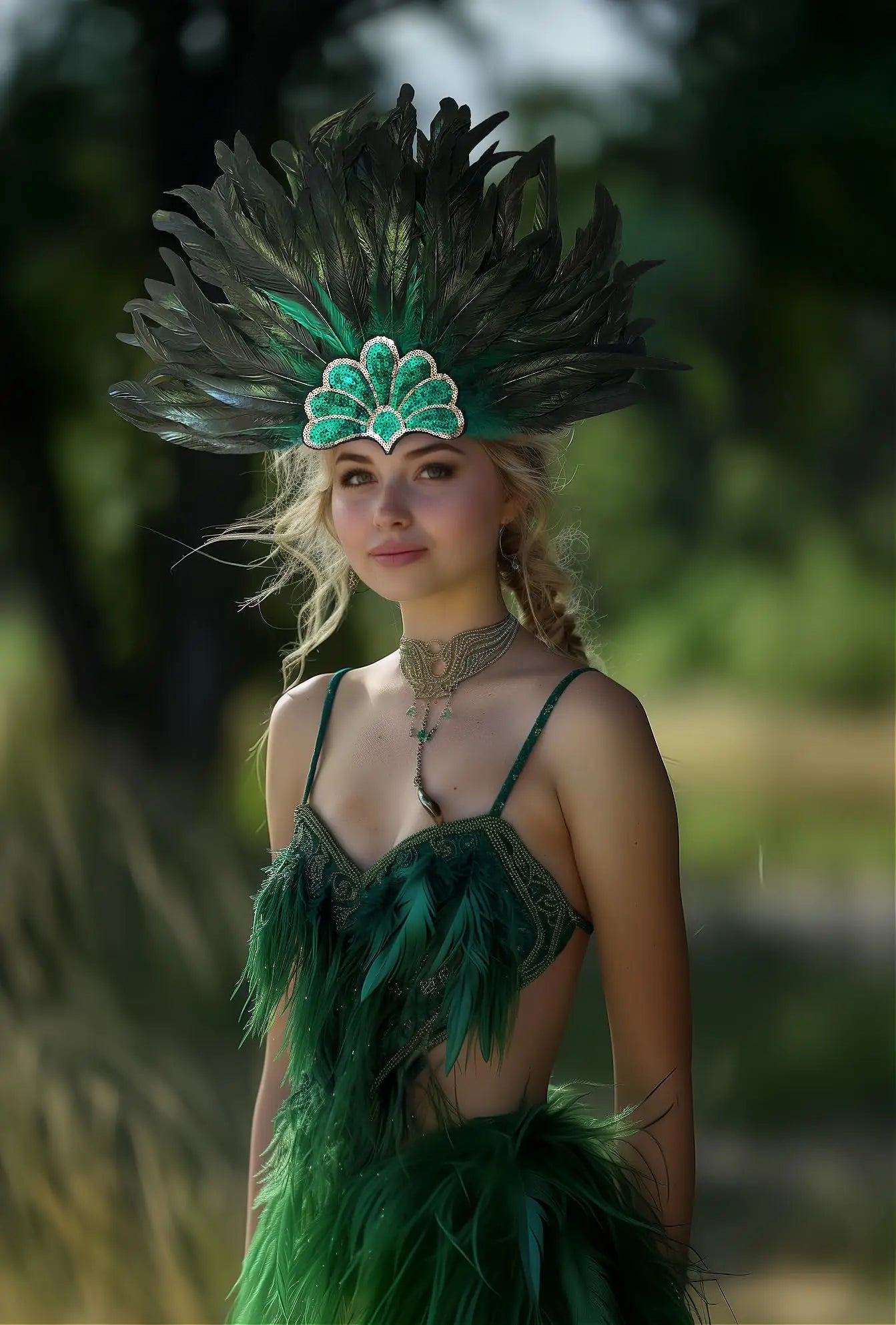 Perfect Carnival Feather Headpiece Christmas Showgirl Headband Headpiece 1920s Vintage Gatsby Party Charleston Feather Headdress