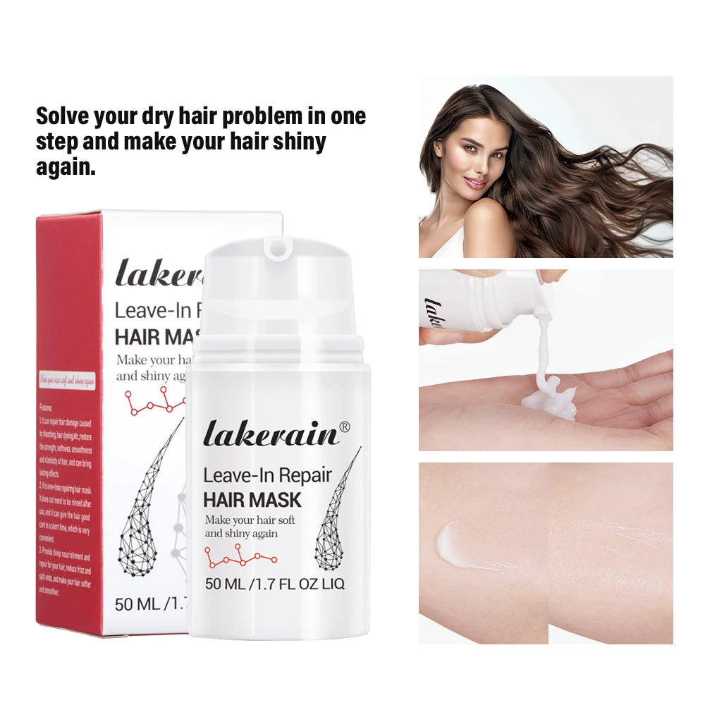 Leave-In Molecular Repair Hair Mask Damage Restore Soft Hair Deep Repair Keratin & Scalp Treatment Hair Care Condition