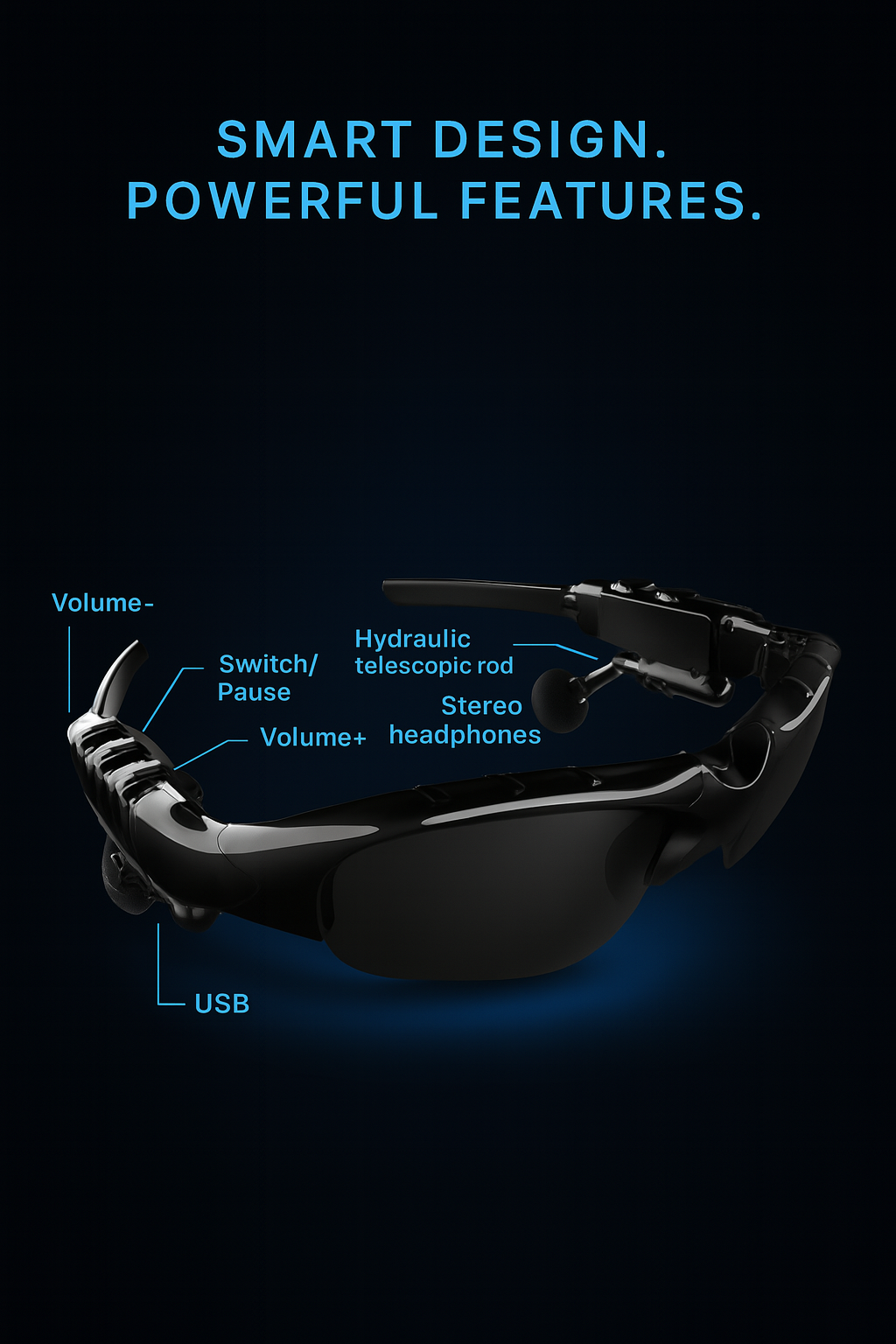 Smart Polarised Glasses – Bluetooth Audio + Glare-Free Vision