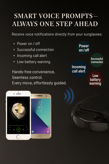 Smart Polarised Glasses – Bluetooth Audio + Glare-Free Vision