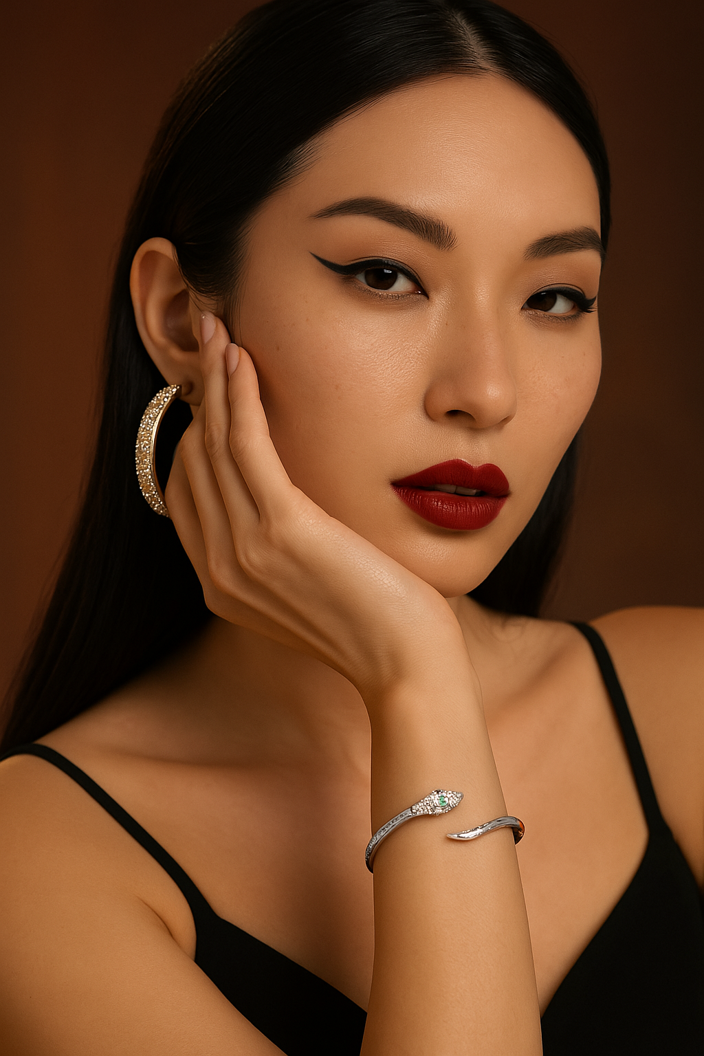 Silver Classical Snake Open Bangle – Elegance with a Bite of Mystery