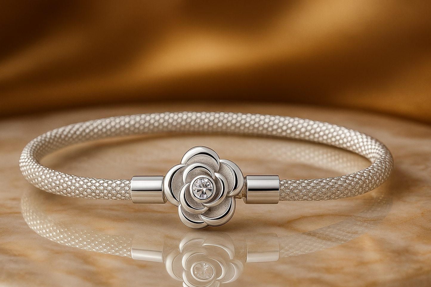 Timeless Love – Sterling Silver Heart Bangle