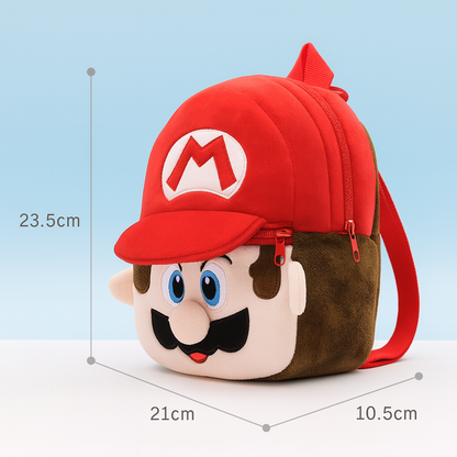 Mochila de Pelúcia Super Mario – Mochila Infantil Fofa e Macia com Design 3D