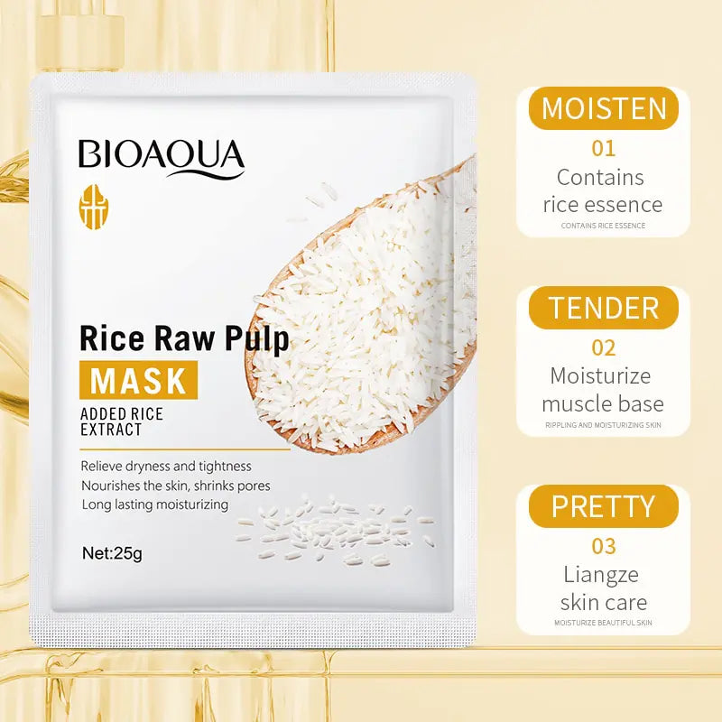 ✨ Bioaqua Rice Nourishing Facial Mask – The Secret to Radiant, Glowing Skin!