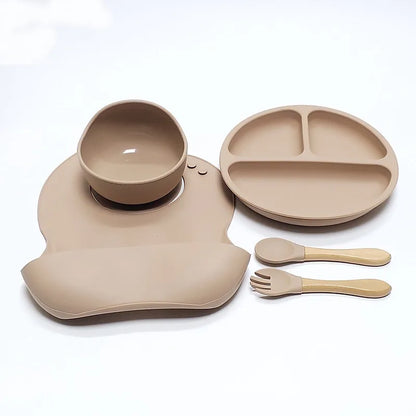 🍽️ 5-Piece Silicone Dinner Set – Stress-Free Mealtime for Kids! 👶✨