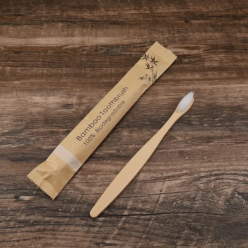 🌿 30pcs Eco-Friendly Bamboo Toothbrush Set – Sustainable & Gentle on Teeth! ✨