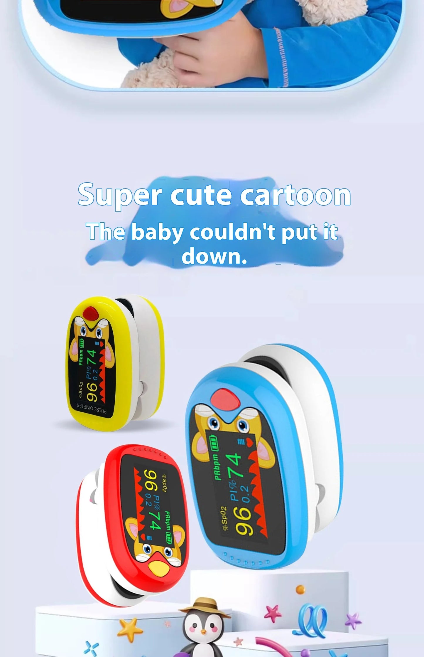 🩺 Rechargeable Child Finger Pulse Oximeter – Monitor Your Child’s Oxygen Levels with Ease! 👶✨