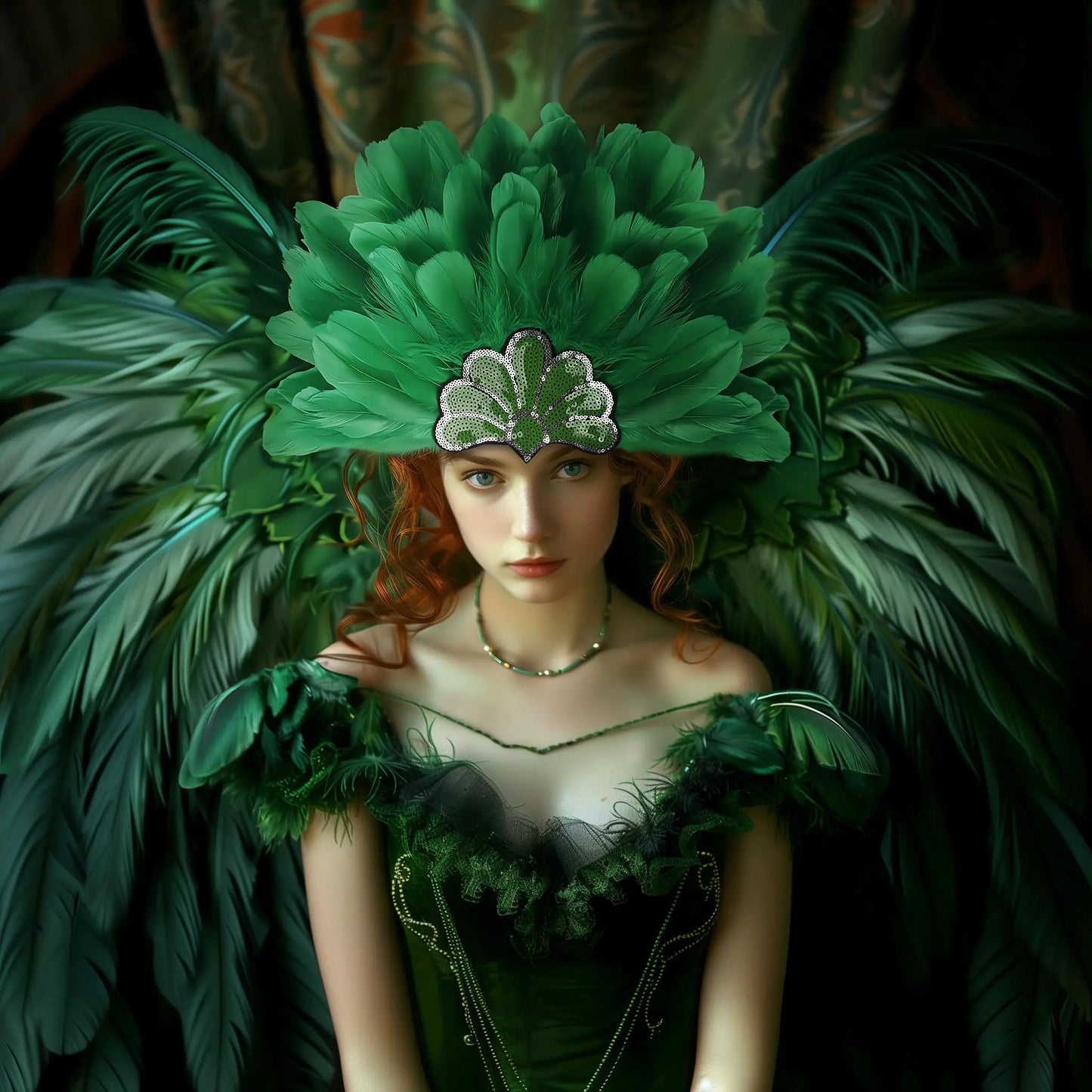 Perfect Carnival Feather Headpiece Christmas Showgirl Headband Headpiece 1920s Vintage Gatsby Party Charleston Feather Headdress