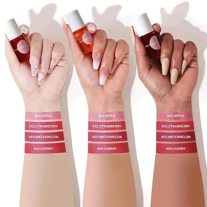 🍓 4-Color Fruity Lip Tint – Hydrating, High-Pigment &amp; Long-Lasting! 💋✨