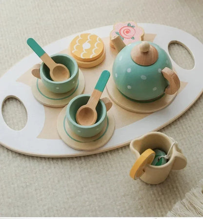 🍵 Wooden Tea Party Playset – A Magical Tea Time for Kids! 🎀✨