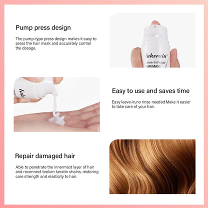 Leave-In Molecular Repair Hair Mask Damage Restore Soft Hair Deep Repair Keratin & Scalp Treatment Hair Care Condition