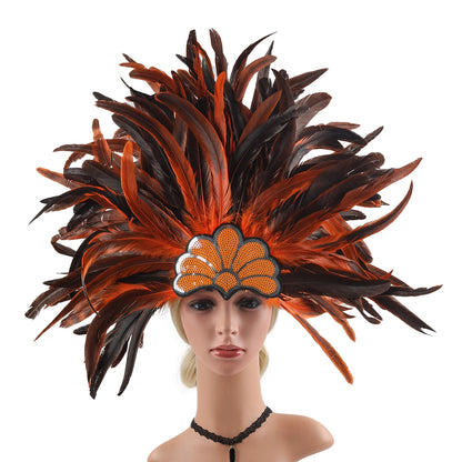 Perfect Carnival Feather Headpiece Christmas Showgirl Headband Headpiece 1920s Vintage Gatsby Party Charleston Feather Headdress