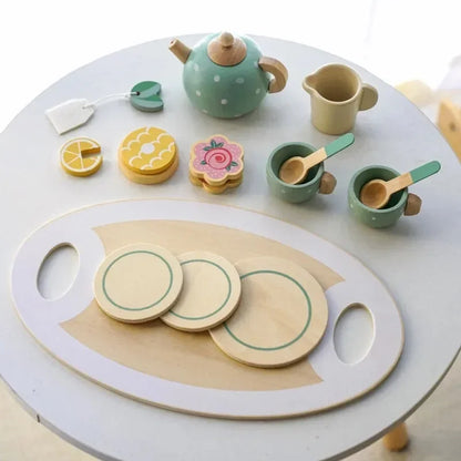 🍵 Wooden Tea Party Playset – A Magical Tea Time for Kids! 🎀✨