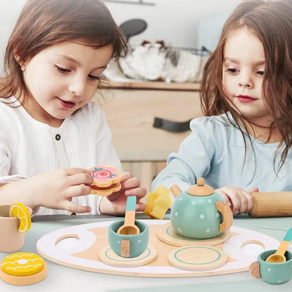 🍵 Wooden Tea Party Playset – A Magical Tea Time for Kids! 🎀✨