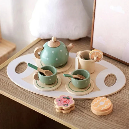 🍵 Wooden Tea Party Playset – A Magical Tea Time for Kids! 🎀✨