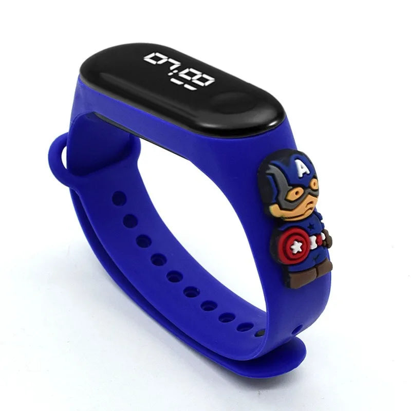 Kids’ Digital LED Watch – Cartoon Marvel Heroes, Waterproof & Fun Gift