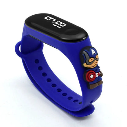 Kids’ Digital LED Watch – Cartoon Marvel Heroes, Waterproof & Fun Gift