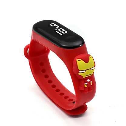 Kids’ Digital LED Watch – Cartoon Marvel Heroes, Waterproof & Fun Gift