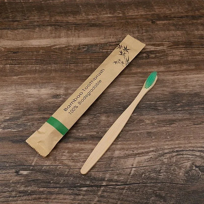 🌿 30pcs Eco-Friendly Bamboo Toothbrush Set – Sustainable & Gentle on Teeth! ✨