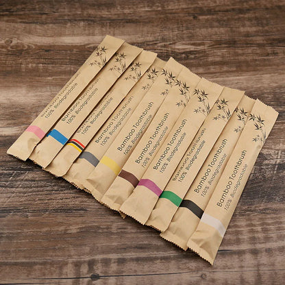 🌿 30pcs Eco-Friendly Bamboo Toothbrush Set – Sustainable & Gentle on Teeth! ✨