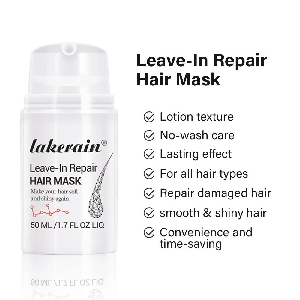 Leave-In Molecular Repair Hair Mask Damage Restore Soft Hair Deep Repair Keratin & Scalp Treatment Hair Care Condition