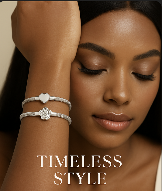 Timeless Love – Sterling Silver Heart Bangle