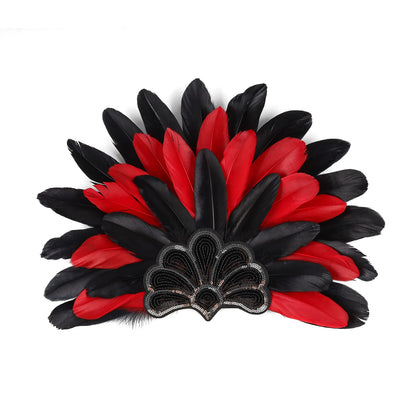 Perfect Carnival Feather Headpiece Christmas Showgirl Headband Headpiece 1920s Vintage Gatsby Party Charleston Feather Headdress