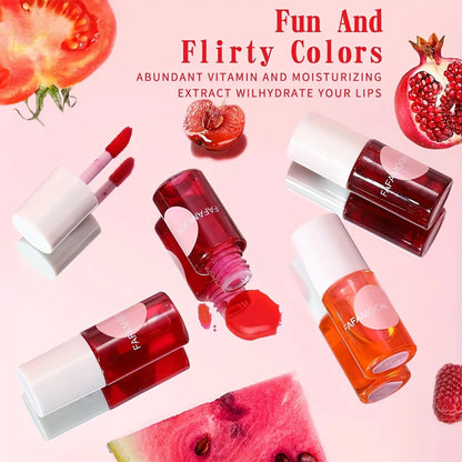 🍓 4-Color Fruity Lip Tint – Hydrating, High-Pigment &amp; Long-Lasting! 💋✨