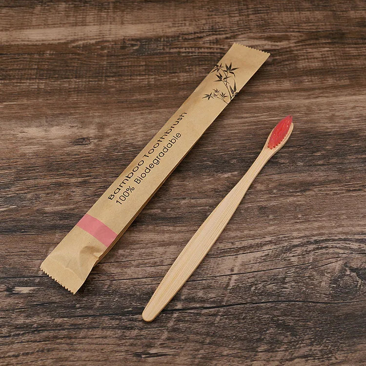 🌿 30pcs Eco-Friendly Bamboo Toothbrush Set – Sustainable & Gentle on Teeth! ✨