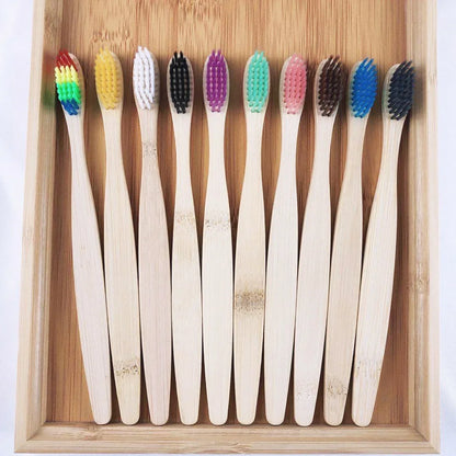 🌿 30pcs Eco-Friendly Bamboo Toothbrush Set – Sustainable & Gentle on Teeth! ✨