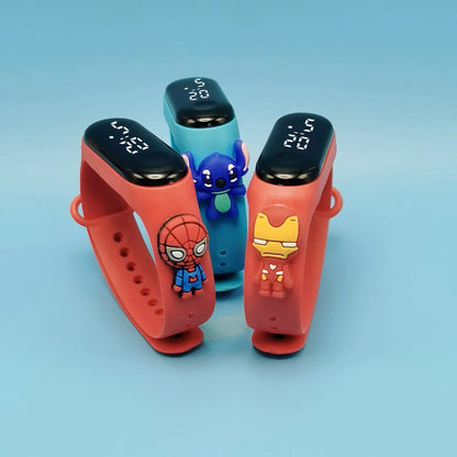 Kids’ Digital LED Watch – Cartoon Marvel Heroes, Waterproof & Fun Gift