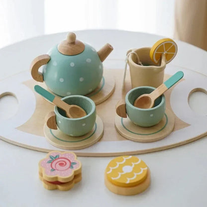 🍵 Wooden Tea Party Playset – A Magical Tea Time for Kids! 🎀✨