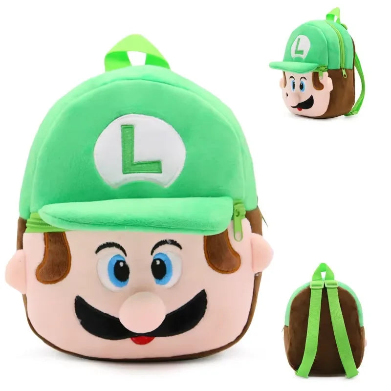 Mochila de Pelúcia Super Mario – Mochila Infantil Fofa e Macia com Design 3D