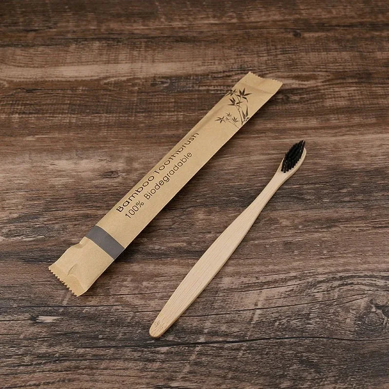 🌿 30pcs Eco-Friendly Bamboo Toothbrush Set – Sustainable & Gentle on Teeth! ✨