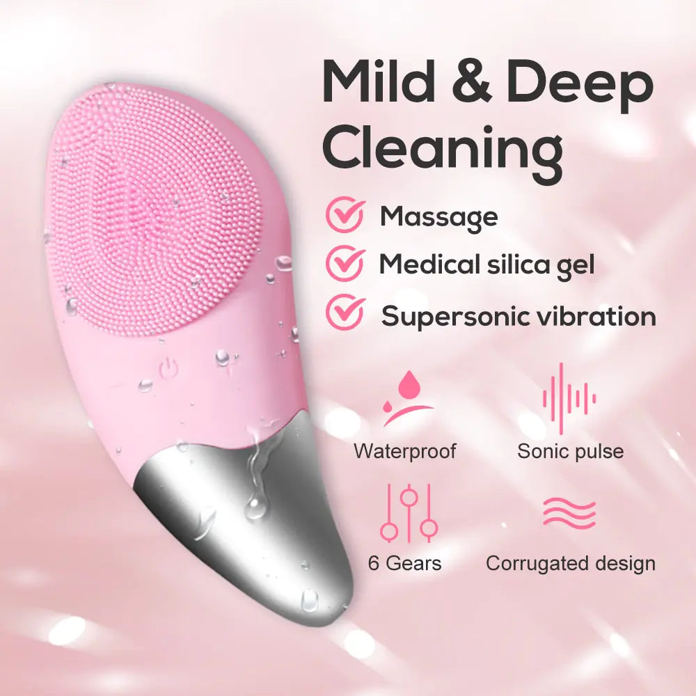 ✨ Silicone Bristle Facial Cleaning Brush – Deep Clean & Glow Effortlessly!