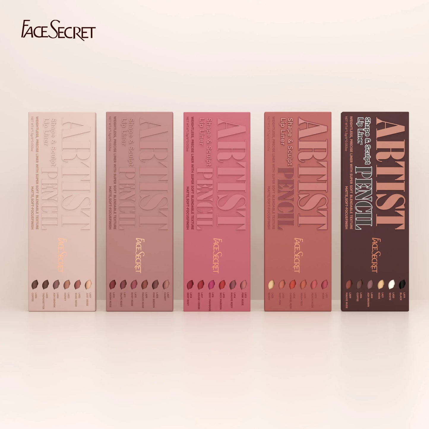 Face Secret™ Artist Shape & Sculpt Lip Liner Pencil Set – Velvety Matte Precision