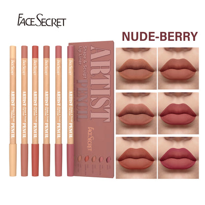 Face Secret™ Artist Shape & Sculpt Lip Liner Pencil Set – Velvety Matte Precision